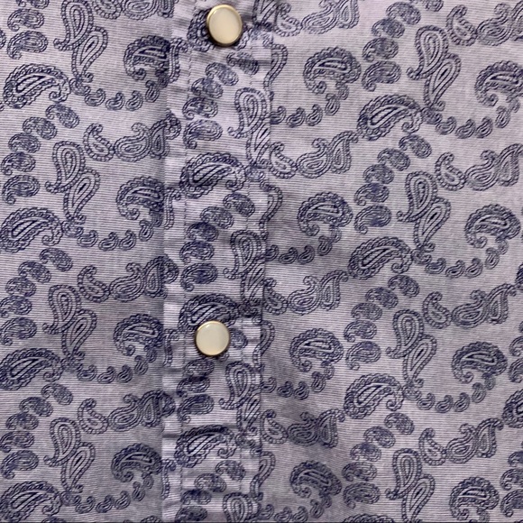 Daniel Cremieux Pearl Snap Blue Paisley Shirt 3XB - Picture 4 of 10